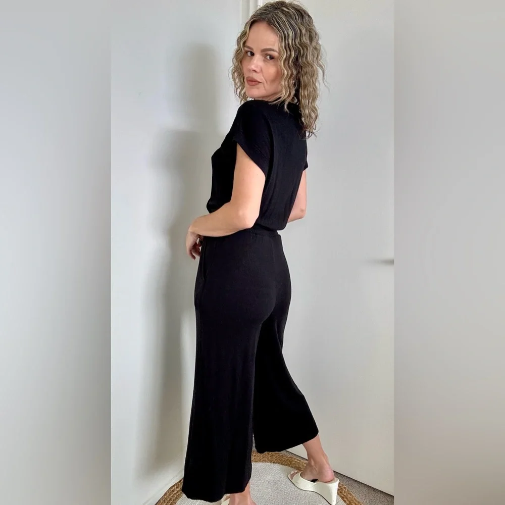 Splendid Active Surplice Jumpsuit Black - Picture 5 of 8